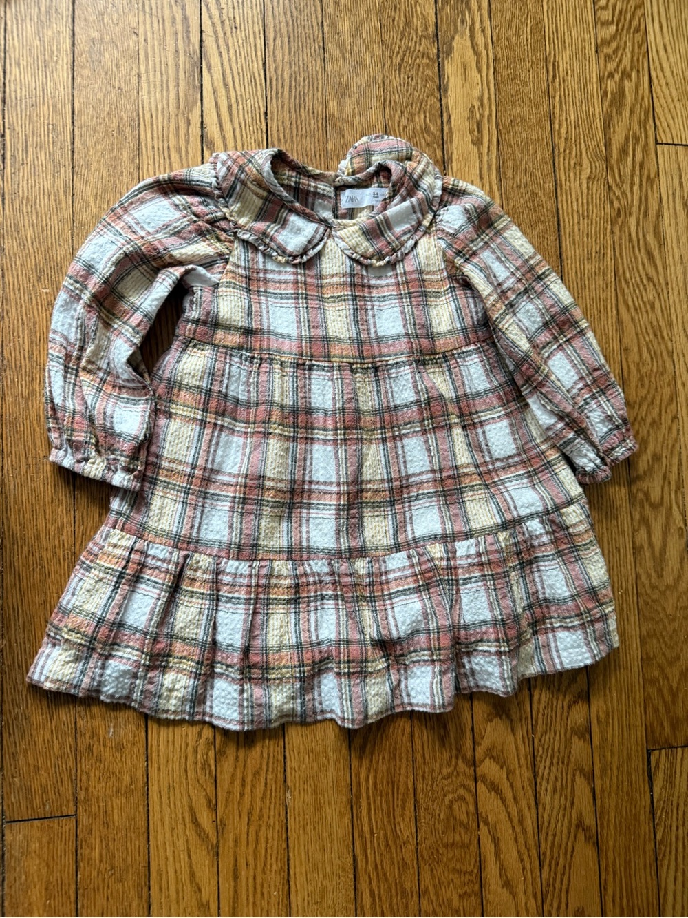 Zara Plaid Peter Pan Collar Dress - Size 3 / 4